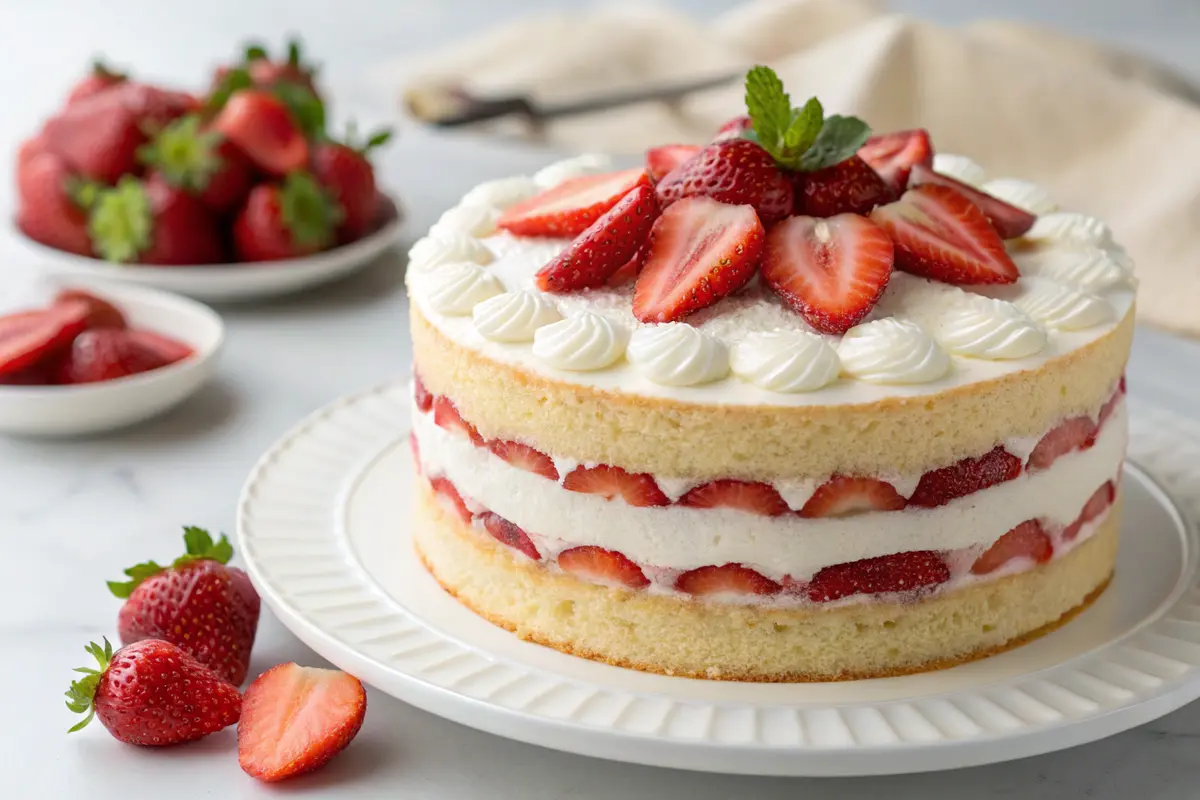 Perfectly Layered Japanese Strawberry Cake Yield