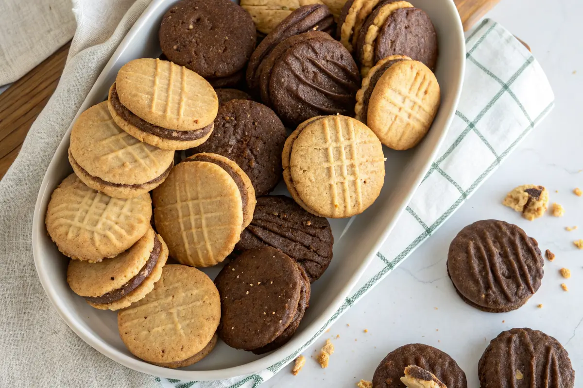 A Platter of Homemade Nutter Butter Cookies