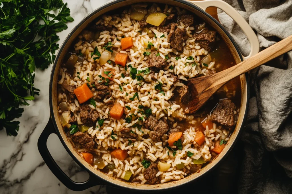 beef and rice a roni