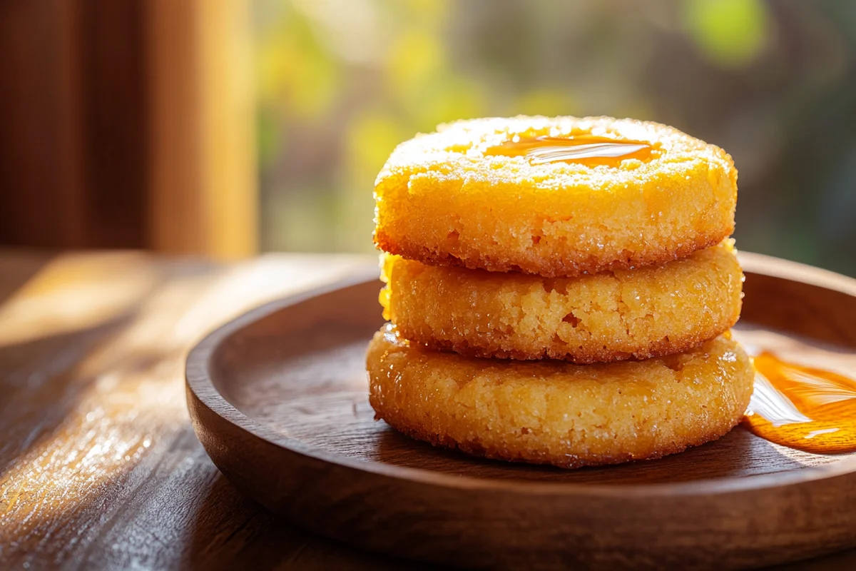 Sweet and savory honey butter cornbread cookies.