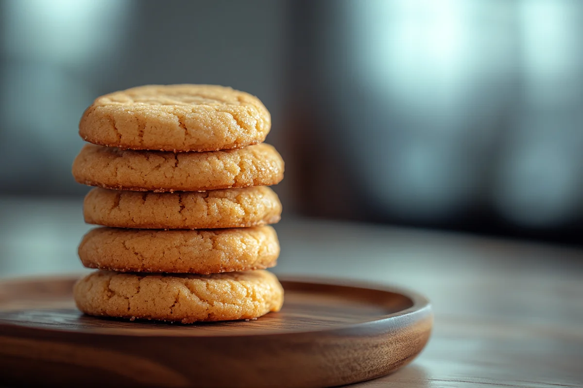 Freshly baked 2 ingredient peanut butter cookies.
