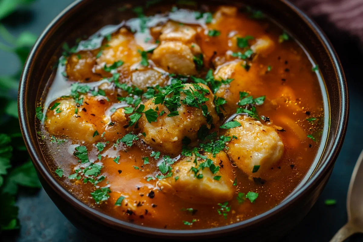 Easy chicken and dumplings with frozen dumplings, a comforting meal for any time.