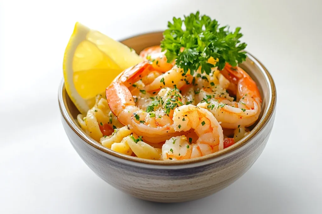 Naturally delicious pasta lemon butter garlic sauce.