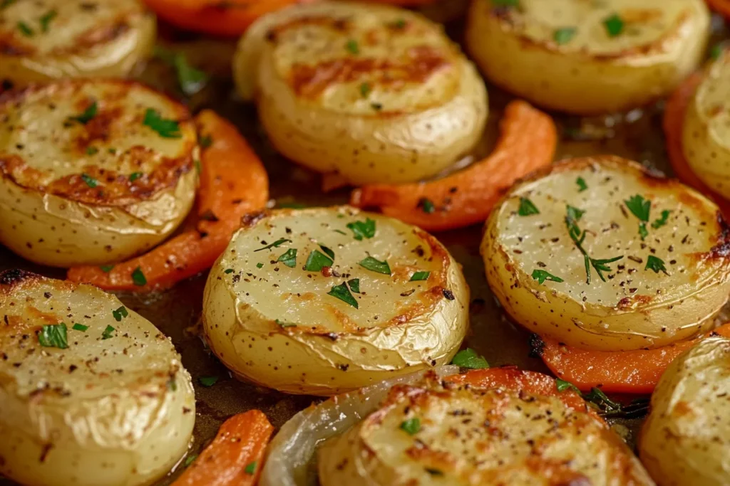 Roasted Potatoes, Carrots, and Onions