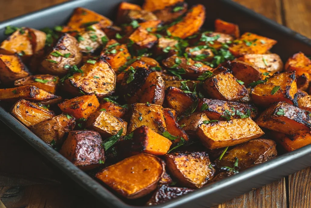 Naturally roasted sweet potatoes and carrots