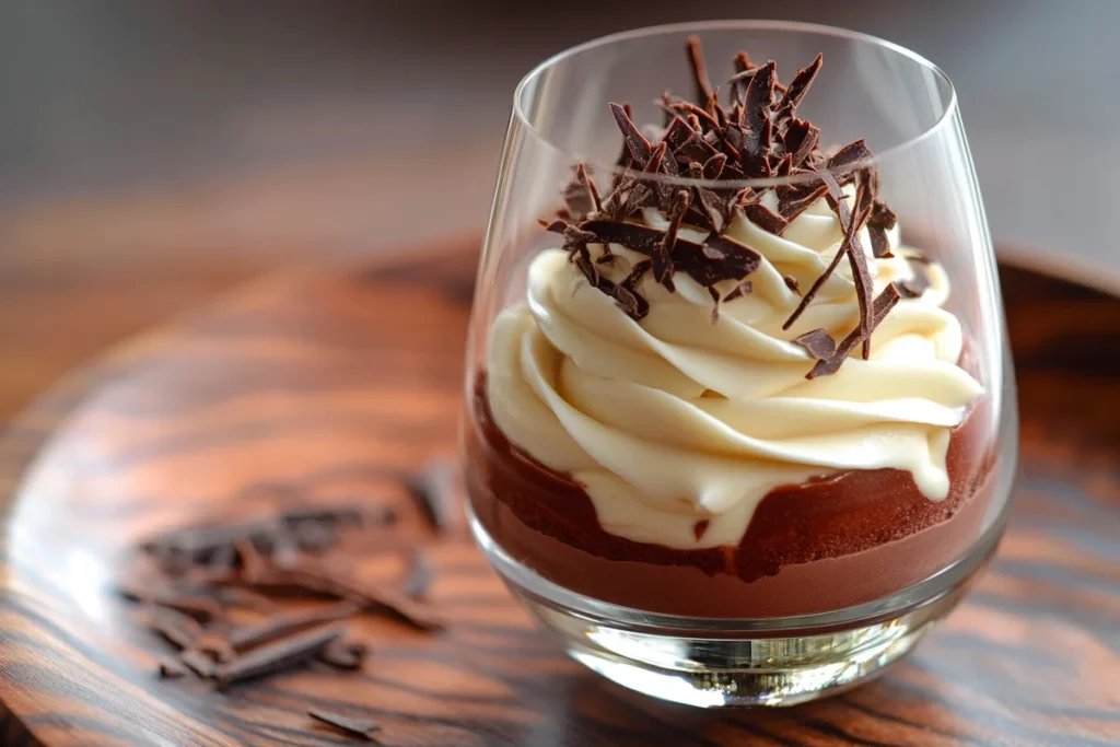 Variety of delicious desserts in cups.