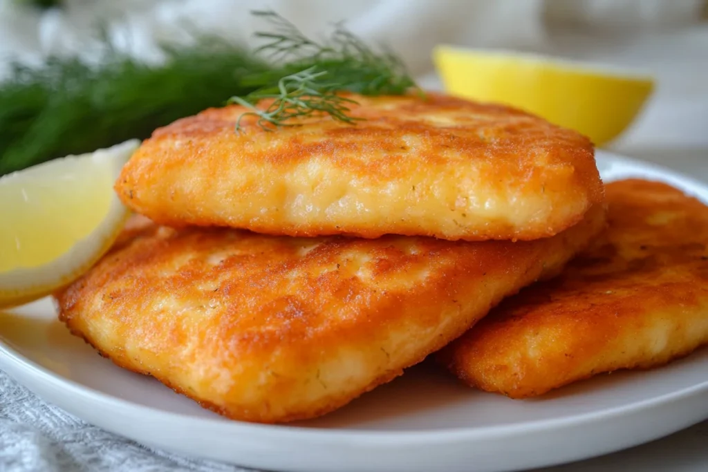 Air fried salmon patties on a plate