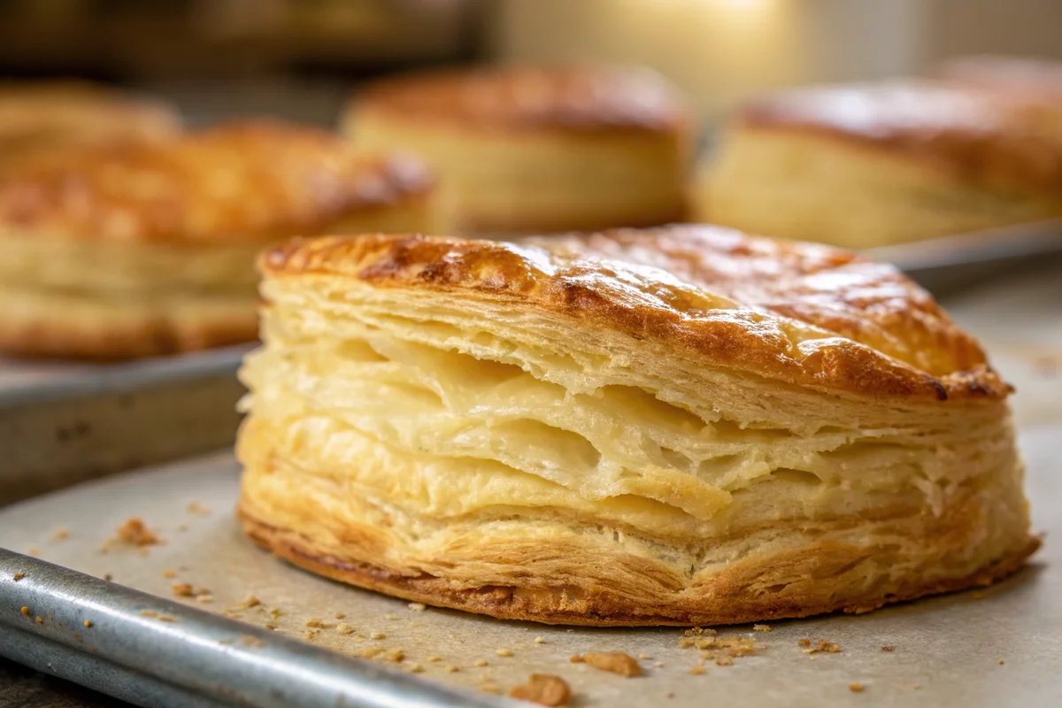 This is a photo of well-baked puff pastry.